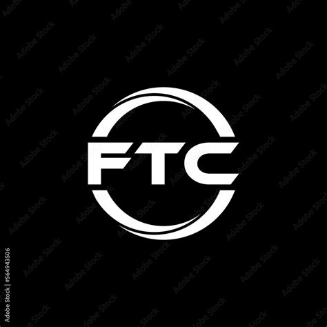 FTC letter logo design with black background in illustrator, cube logo ...