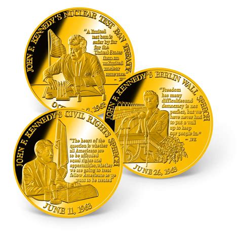 The Life and Legacy of JFK Coin Set | Gold-Layered | Gold | American Mint