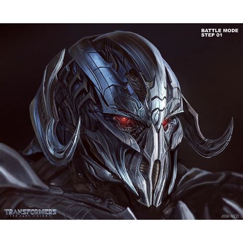 The Last Knight Concept Art: Megatron's Battle Mask Transformation, Megatron And WWII Back View ...