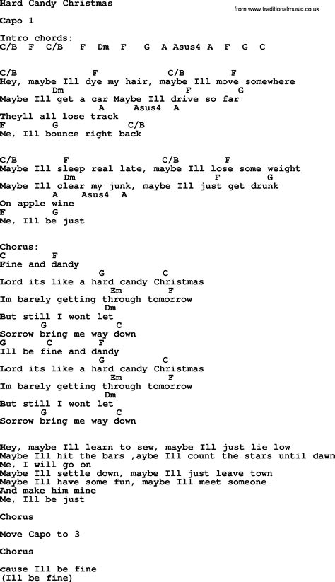 Dolly Parton song Hard Candy Christmas, lyrics and chords | Dolly parton songs, Christmas songs ...