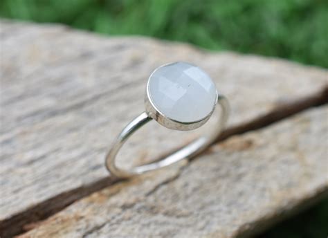 White Moonstone Ring 925 Sterling Silver Organic Ring | Etsy