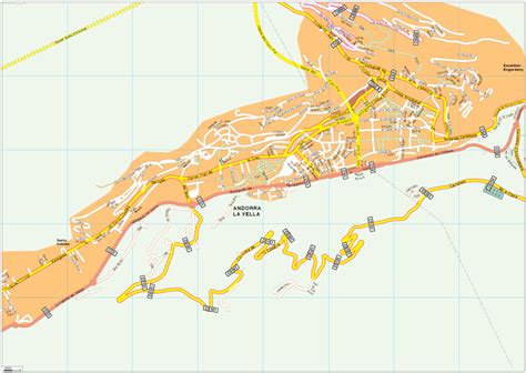 Andorra la Vella Vector EPS Map | Vector World Maps