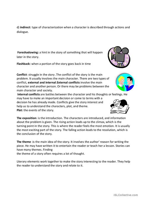 literary elements: English ESL worksheets pdf & doc