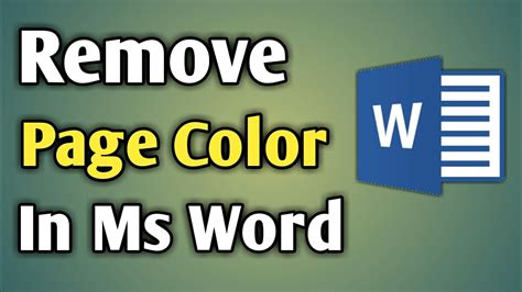 Remove Page Color In Word | Remove Background In Ms Word | Remove Background Color In Ms Word ...