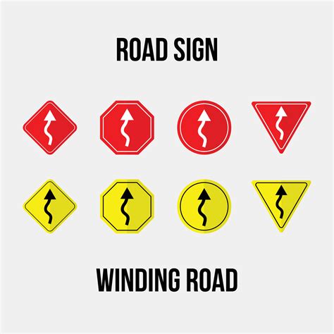 winding road road sign vector collection 35451691 Vector Art at Vecteezy