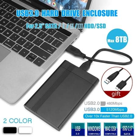 8TB USB 3.0 Portable External Hard Drive Enclosure Ultr a Slim SATA Storage Devices Case Hard ...