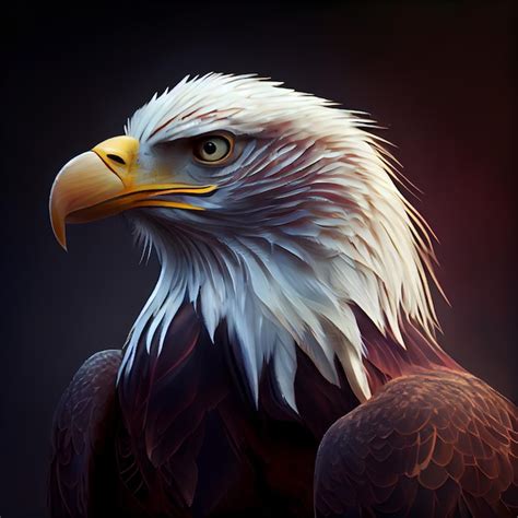 Premium AI Image | Bald Eagle in front of a dark background 3d rendering