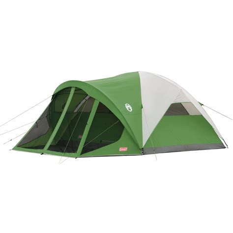 Coleman Evanston 6-Person Dome Tent with Screen Room, 2 Rooms, Green - Walmart Business Supplies