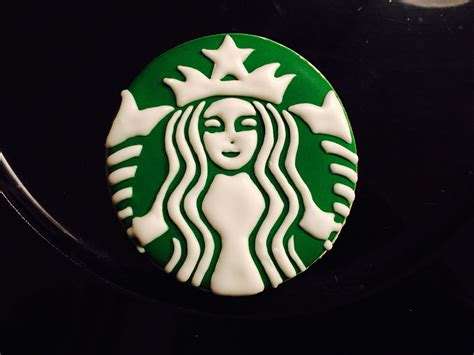 Starbucks decorated sugar cookie | Starbucks cookies, Sugar cookie royal icing, Starbucks birthday