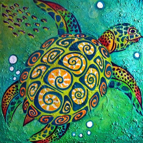 paintings of turtles abstract sea turtle art ninja turtle painting pumpkins | Turtle painting ...