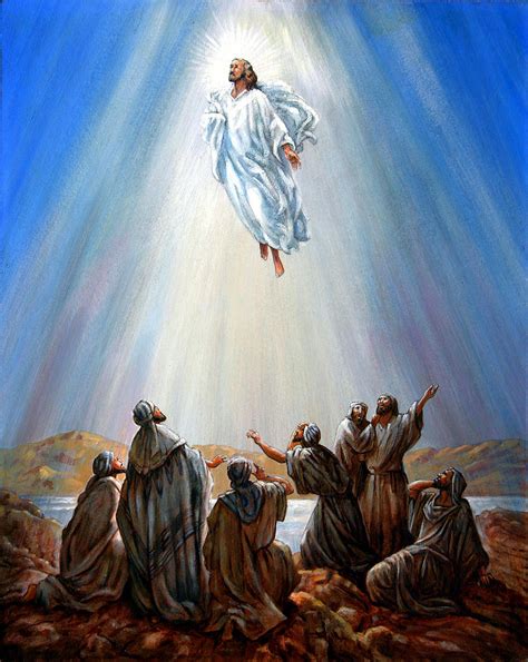 Jesus Taken Up Into Heaven Painting by John Lautermilch