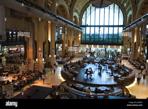 Argentina, Buenos Aires, Abasto, interior of the Mercado de Abasto mall, formerly a vegetable ...