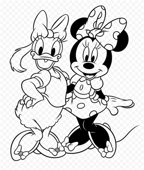 HD Daisy Duck and Minnie Mouse Coloring Book PNG | Citypng