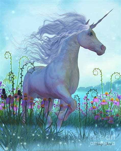 Unicorn Fantasy Digital Art by Corey Ford