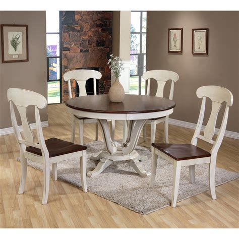 Baxton Studio Napoleon Chic Country Cottage 5 Piece Round Dining Table ...