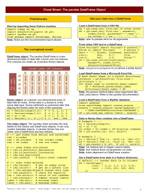 Fillable Online Cheat Sheet: The pandas DataFrame Object Fax Email Print - pdfFiller