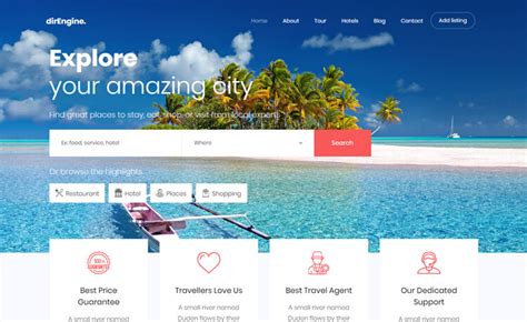 DirEngine - Free Bootstrap 4 HTML5 Responsive Tourism Website Template