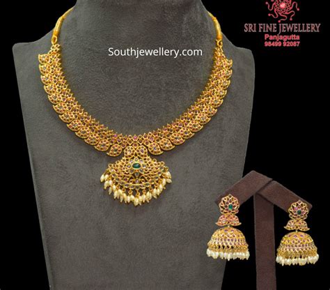 One gram gold necklace sets by Sri Fine jewellery - Indian Jewellery ...