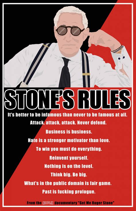 Signed Stone's Rules Poster (as seen in Netflix documentary 'Get Me ...