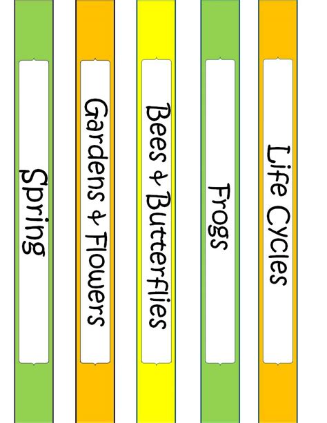 Printable Book Spine Labels - Printable Word Searches