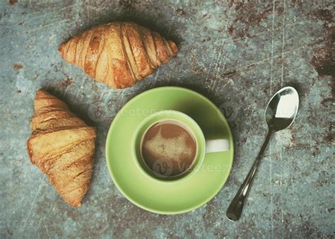 cup of coffee and croissants 6157446 Stock Photo at Vecteezy