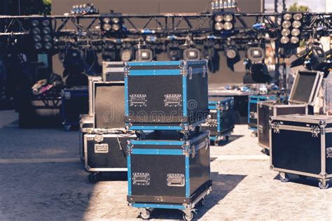 Stage Equipment for a Concert. Concert Stage before a Music Performance ...