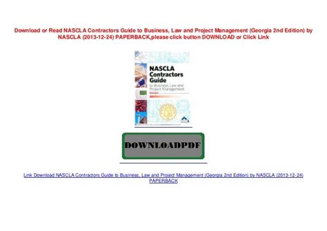 NASCLA Contractors Guide to Business, Law and Project Management (Georgia 2nd