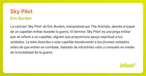 Significado de la canción SKY PILOT (Eric Burdon) - LETRAS.COM