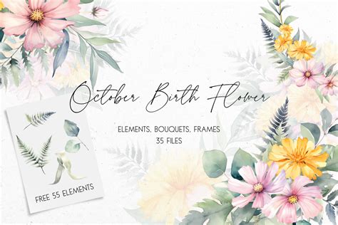 October Birth Flower Clip Art Graphic by OctagoisDesigns · Creative Fabrica