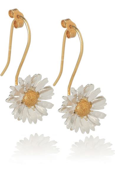 Alex Monroe | 22-karat gold-plated sterling silver daisy earrings | NET-A-PORTER.COM