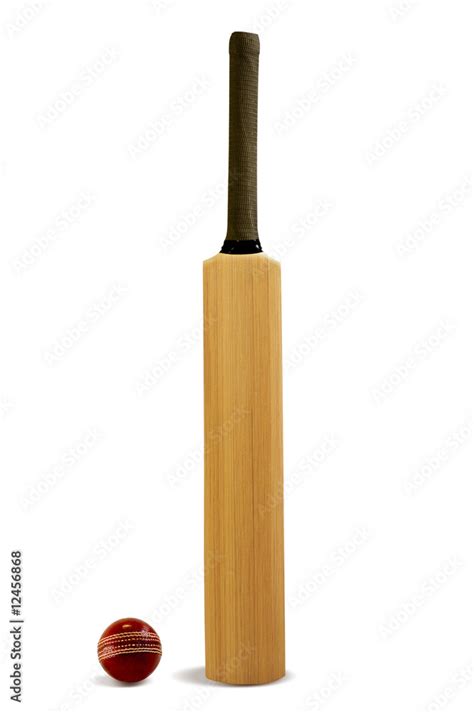 cricket bat and ball Stock Photo | Adobe Stock