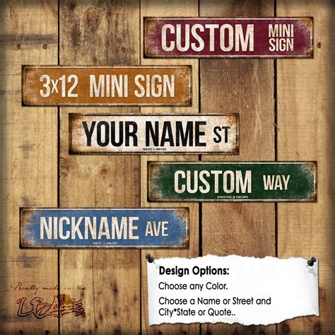 Custom Mini Sign // 1 Metal Street Sign // 3 x 12