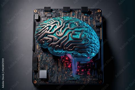 Artificial Intelligence: human brain connected to the micro-chip and ...