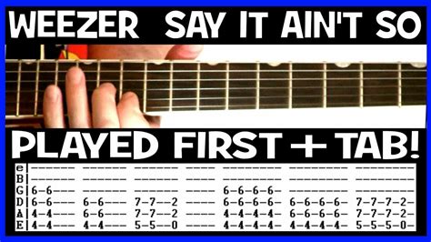 Weezer Say It Ain't So Guitar Chords Lesson & Tab Tutorial + Solo - YouTube