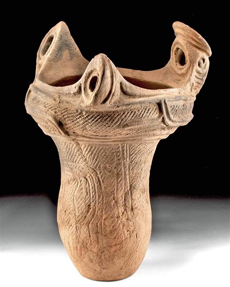 Sold Price: Japanese Jomon Pottery Flame-Rimmed Cooking Vessel w/TL - February 4, 0121 8:00 AM MST