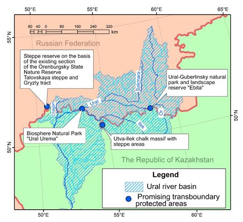 Figure 2: Promising protected areas in the basin of the transboundary Ural river, Prospects Of ...