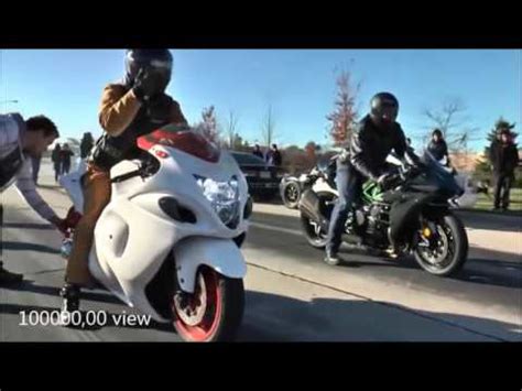 Test Topspeed Kawasaki H2R vs HAYABUSA - YouTube