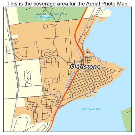 Aerial Photography Map of Gladstone, MI Michigan