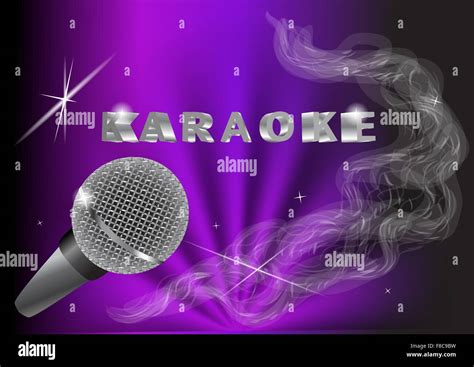 karaoke. live music background.vintage microphone and light Stock ...