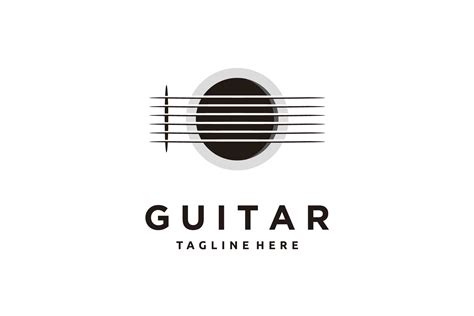 Acoustic Guitar Minimalist Logo Design Graphic by sore88 · Creative Fabrica