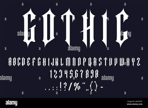 Gothic font, Medieval type or tattoo typeface and antique alphabet, vector typography. Vintage ...