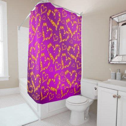 metal shiny pattern heart love elegant handw shower curtain - shower curtains home decor c ...