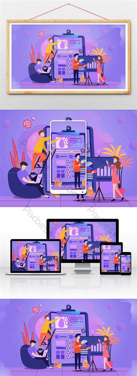 Flat Workplace Business Office Illustration Illustration | AI Free Download - Pikbest