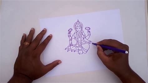 How to Draw Lord Laxmi mata step by step | For KIDS Line Drawing || Laxmi Puja. - YouTube