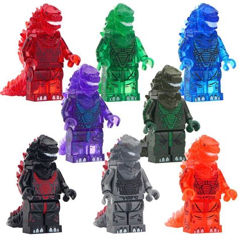 8pcs Dark Godzilla Lava Godzilla Classic Godzilla Lego Minifigure Toy