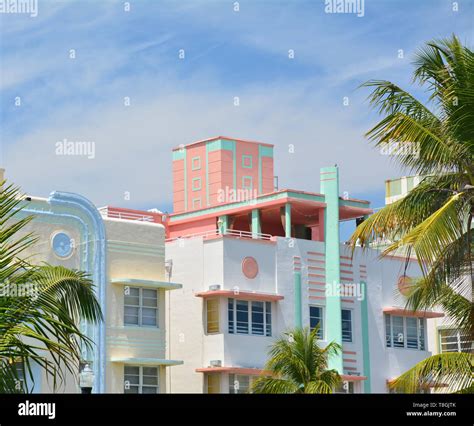 Art Deco style architecture in Miami Beach, South Beach Stock Photo - Alamy