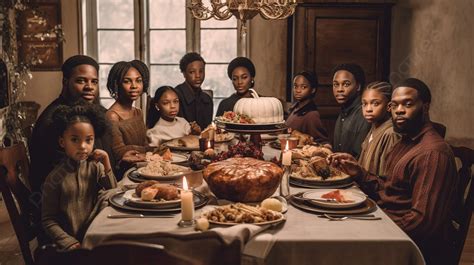 Black Family Eats A Turkey Background, Black Family Thanksgiving Picture Background Image And ...