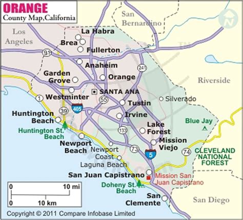 Orange County Map, Map of Orange County, California