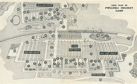 Butlins Pwllheli Map from 1955