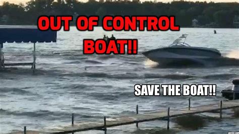 Out of Control Boat crashes into other boat's and dock -2018 - YouTube